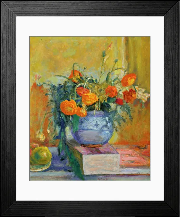 Framed Print : Renoncules au vase bleu, c. 1925. Creator: Bonnard, Pierre (1867-1947) Framed Print : Renoncules au vase bleu, c. 1925. Creator: Bonnard, Pierre (1867-1947)