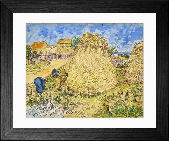 Framed Print : Meules de blé, 1888. Creator: Gogh, Vincent, van (1853-1890) Framed Print : Meules de blé, 1888. Creator: Gogh, Vincent, van (1853-1890)