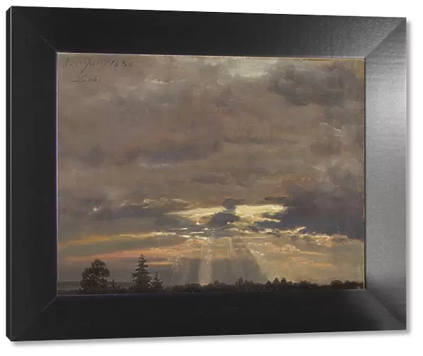 Cloud Study with Sunbeams, 1836. Creator: Dahl, Johan Christian Clausen (1788-1857)