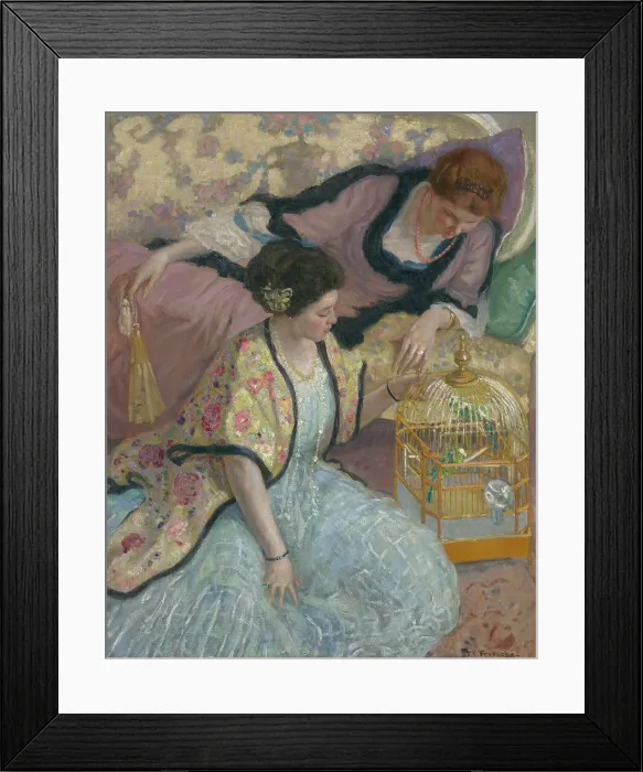 Framed Print : The Parrots, c. 1910. Creator: Frieseke, Frederick Carl (1874-1939) Framed Print : The Parrots, c. 1910. Creator: Frieseke, Frederick Carl (1874-1939)