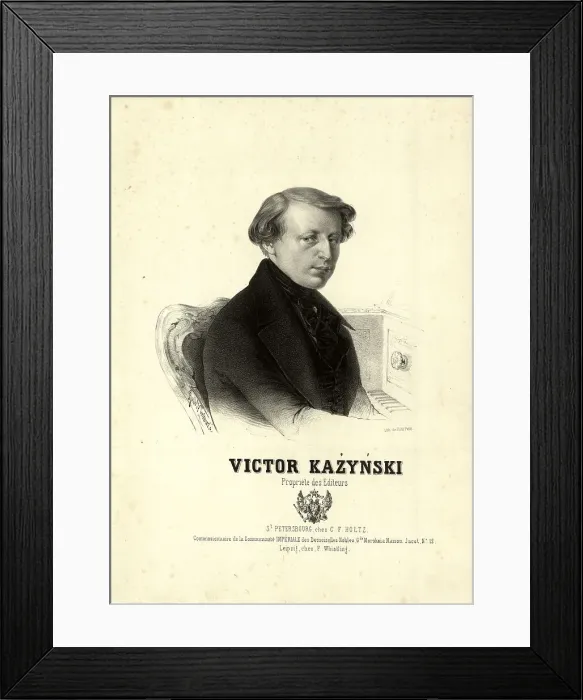 Framed Print : Portrait of the composer Wiktor Kazynski (1812-1867). Creator: Zhukovsky, Rudolf Kasimirovich (1814-1886) Framed Print : Portrait of the composer Wiktor Kazynski (1812-1867). Creator: Zhukovsky, Rudolf Kasimirovich (1814-1886)