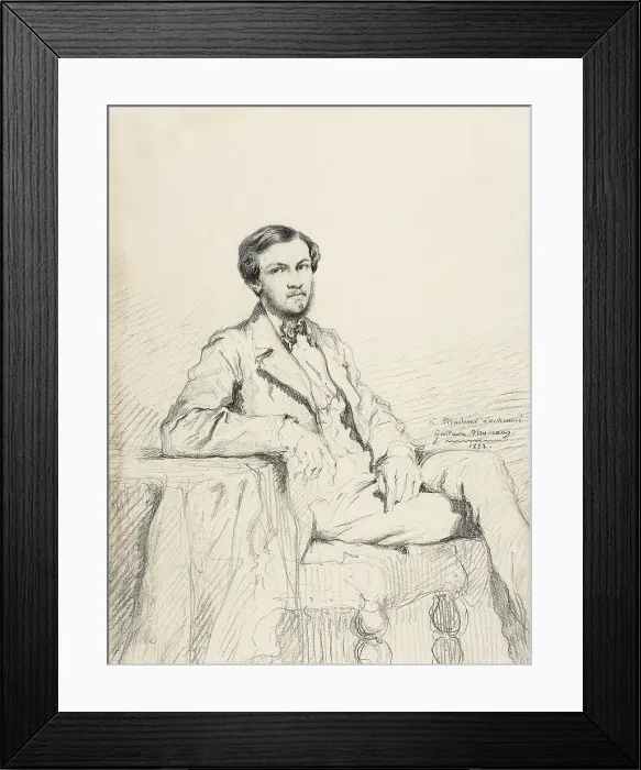 Framed Print : Portrait of the composer Eugène Lacheurié, 1852. Creator: Moreau, Gustave (1826-1898) Framed Print : Portrait of the composer Eugène Lacheurié, 1852. Creator: Moreau, Gustave (1826-1898)