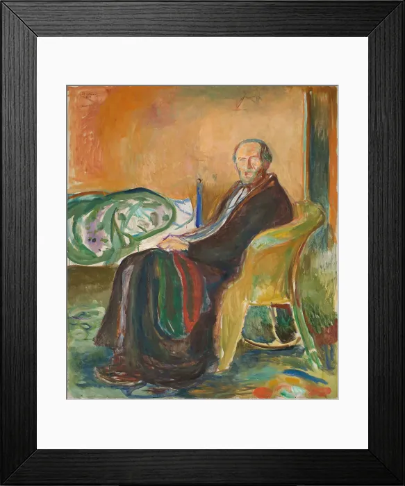 Framed Print : Self-Portrait with the Spanish Flu, 1919. Creator: Munch, Edvard (1863-1944) Framed Print : Self-Portrait with the Spanish Flu, 1919. Creator: Munch, Edvard (1863-1944)