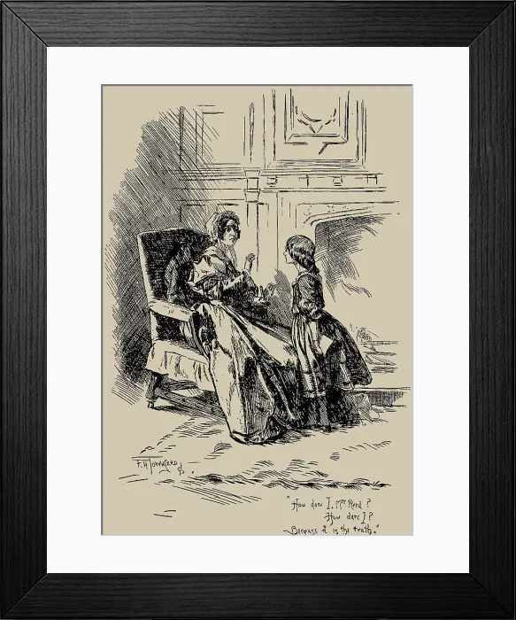 Framed Print : Illustration for Jane Eyre by Charlotte Brontë. How dare I, Mrs Reed? How dare I? Because... Creator: Townsend, Frederick Henry (1868-1920). Illustration for Jane Eyre by Charlotte Brontë Framed Print : Illustration for Jane Eyre by Charlotte Brontë. How dare I, Mrs Reed? How dare I? Because... Creator: Townsend, Frederick Henry (1868-1920). Illustration for Jane Eyre by Charlotte Brontë