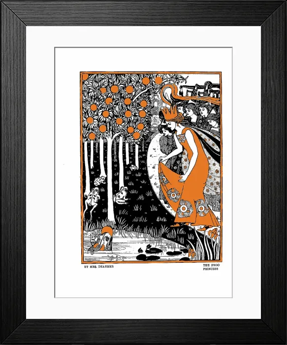 Framed Print : The Frog Princess. Illustration from the book The Parade by Gleeson White, 1897. Creator: Dearmer, Mabel (1872-1915) Framed Print : The Frog Princess. Illustration from the book The Parade by Gleeson White, 1897. Creator: Dearmer, Mabel (1872-1915)