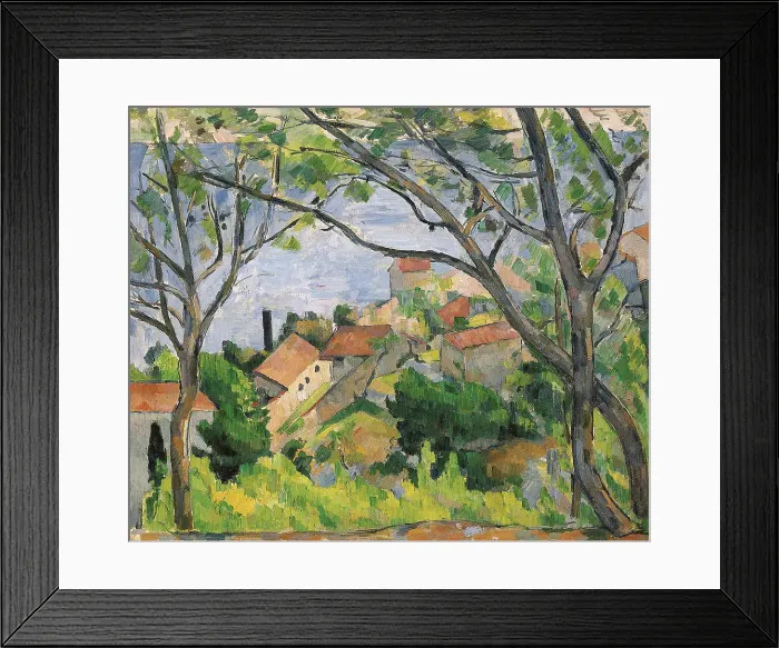 Framed Print : Vue de l'Estaque à travers les arbres, 1879. Creator: Cézanne, Paul (1839-1906) Framed Print : Vue de l'Estaque à travers les arbres, 1879. Creator: Cézanne, Paul (1839-1906)