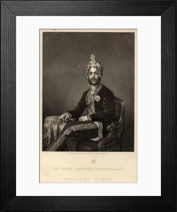 Framed Print : Portrait of Maharaja Duleep Singh (1838-1893). Creator: Pound, Daniel John (1820-1894) Framed Print : Portrait of Maharaja Duleep Singh (1838-1893). Creator: Pound, Daniel John (1820-1894)