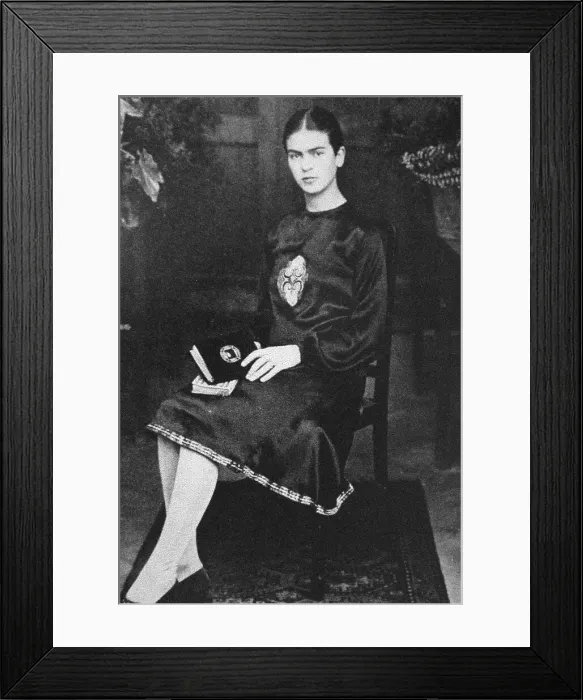 Framed Print : Frida Kahlo as a student, 1926. Creator: Kahlo, Guillermo (1871-1941) Framed Print : Frida Kahlo as a student, 1926. Creator: Kahlo, Guillermo (1871-1941)