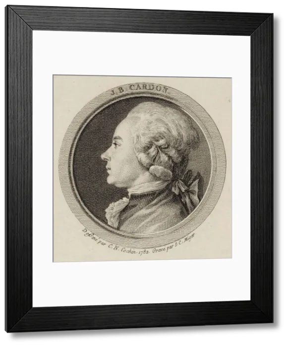 Framed Print : Portrait of the Harpist and composer Jean-Baptiste Cardon (1760-1803), 1782. Creator: Cochin, Charles-Nicolas, the Younger (1715-1790) Framed Print : Portrait of the Harpist and composer Jean-Baptiste Cardon (1760-1803), 1782. Creator: Cochin, Charles-Nicolas, the Younger (1715-1790)