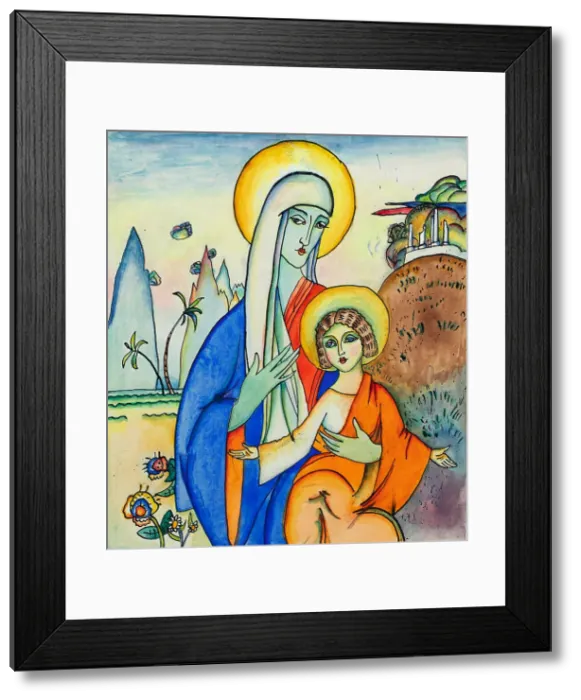 Framed Print : Madonna and Child, c. 1917. Creator: Kandinsky, Wassily Vasilyevich (1866-1944) Framed Print : Madonna and Child, c. 1917. Creator: Kandinsky, Wassily Vasilyevich (1866-1944)
