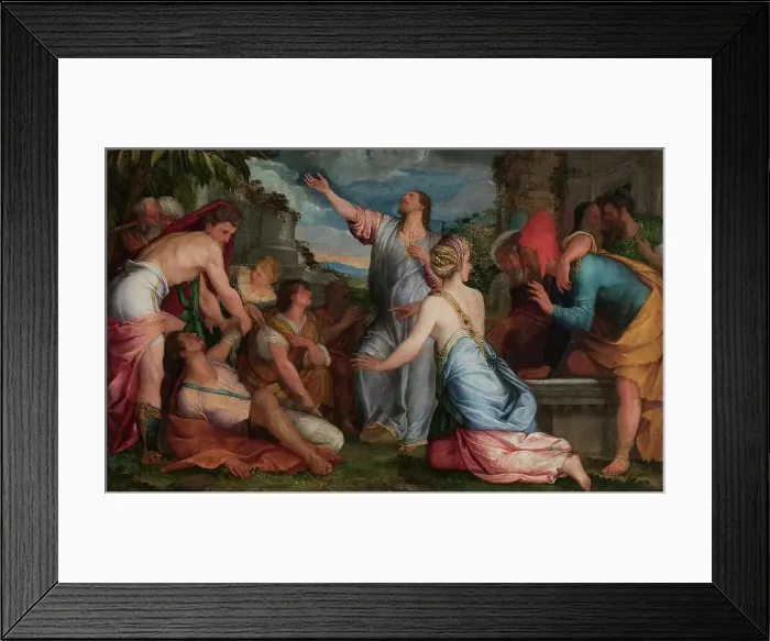 Framed Print : The Raising of Lazarus, ca 1543. Creator: Porta (Il Salviati), Giuseppe (1520-1575) Framed Print : The Raising of Lazarus, ca 1543. Creator: Porta (Il Salviati), Giuseppe (1520-1575)