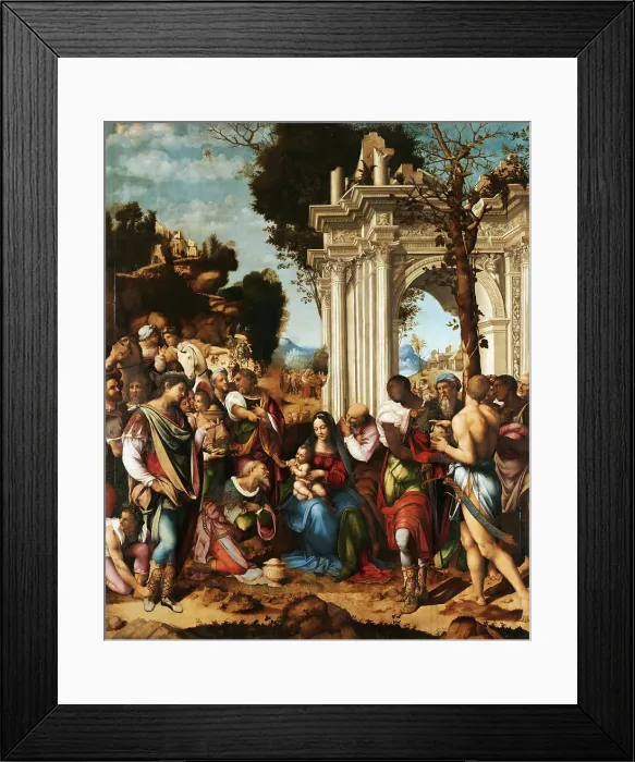Framed Print : The Adoration of the Magi, ca 1516-1518. Creator: Cesare da Sesto (1477-1523) Framed Print : The Adoration of the Magi, ca 1516-1518. Creator: Cesare da Sesto (1477-1523)
