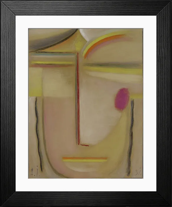 Framed Print : Abstract Head: Gold and Pink, 1931. Creator: Javlensky, Alexei, von (1864-1941)