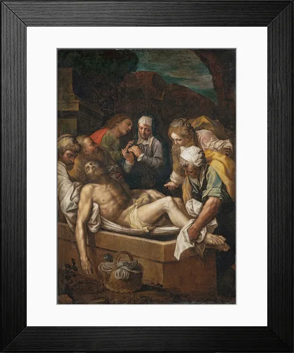 Framed Print : The Entombment of Christ, ca 1585-1590. Creator: Gambara, Lattanzio (c. 1530-1574) Framed Print : The Entombment of Christ, ca 1585-1590. Creator: Gambara, Lattanzio (c. 1530-1574)