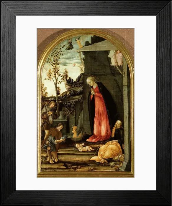 Framed Print : The Adoration of the Shepherds, ca 1475. Creator: Ciampanti, Michele (active 1463-1510) Framed Print : The Adoration of the Shepherds, ca 1475. Creator: Ciampanti, Michele (active 1463-1510)