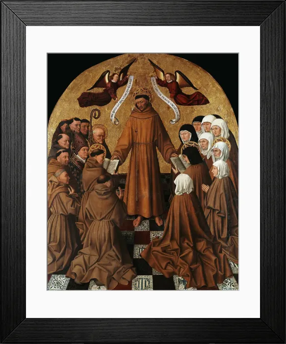 Framed Print : Saint Francis Delivers the Rule, ca 1445. Creator: Colantonio, Niccolò Antonio (ca 1420-ca 1460) Framed Print : Saint Francis Delivers the Rule, ca 1445. Creator: Colantonio, Niccolò Antonio (ca 1420-ca 1460)