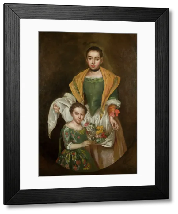 Framed Print : Portrait of two girls (The two sisters), ca 1720. Creator: Ceruti, Giacomo Antonio (1698-1767) Framed Print : Portrait of two girls (The two sisters), ca 1720. Creator: Ceruti, Giacomo Antonio (1698-1767)