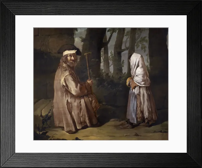 Framed Print : Two poor people in a wood (The meeting in the wood), ca 1730. Creator: Ceruti, Giacomo Antonio (1698-1767) Framed Print : Two poor people in a wood (The meeting in the wood), ca 1730. Creator: Ceruti, Giacomo Antonio (1698-1767)