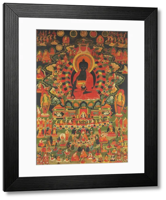 Framed Print : The Medicine Buddha, 18th century. Creator: Tibetan culture Framed Print : The Medicine Buddha, 18th century. Creator: Tibetan culture