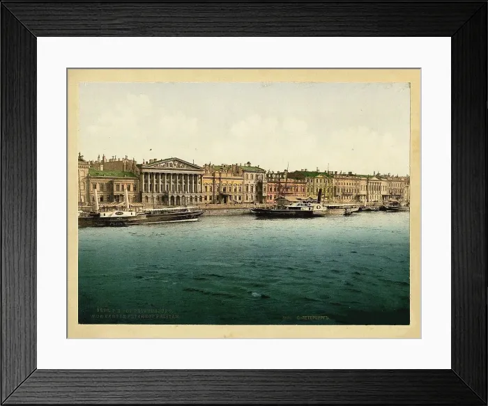 Framed Print : The Rumyantsev Mansion on the English Embankment in St Petersburg, c. 1890. Creator: Anonymous Framed Print : The Rumyantsev Mansion on the English Embankment in St Petersburg, c. 1890. Creator: Anonymous
