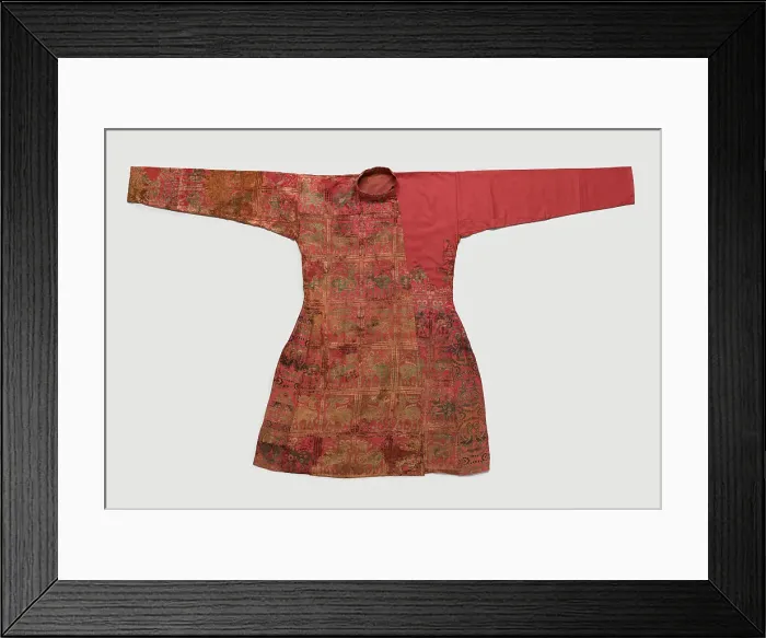 Framed Print : Sogdian robe. Coat with animal and bird motifs, 8th-9th century. Creator: Sogdian Art Framed Print : Sogdian robe. Coat with animal and bird motifs, 8th-9th century. Creator: Sogdian Art