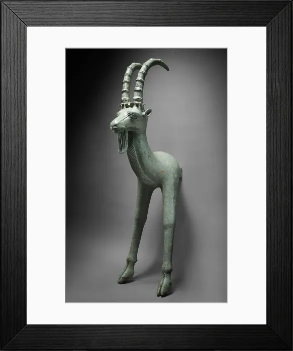 Framed Print : Throne element in the shape of an ibex, 5th-3rd century BC. Creator: Central Asian Art