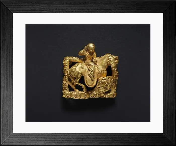 Framed Print : Buckle with boar hunting scene, 2nd-1st century BCE. Creator: Central Asian Art Framed Print : Buckle with boar hunting scene, 2nd-1st century BCE. Creator: Central Asian Art