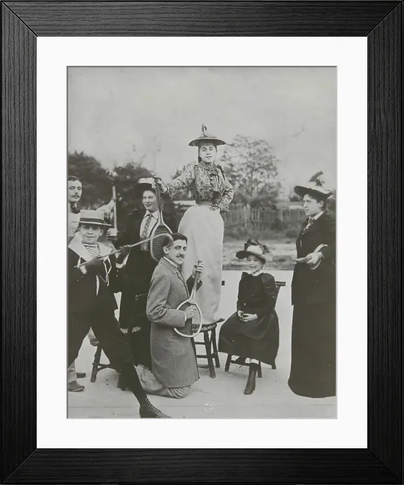 Framed Print : Marcel Proust and his friends at the tennis court on boulevard Bineau, 1892. Creator: Anonymous Framed Print : Marcel Proust and his friends at the tennis court on boulevard Bineau, 1892. Creator: Anonymous