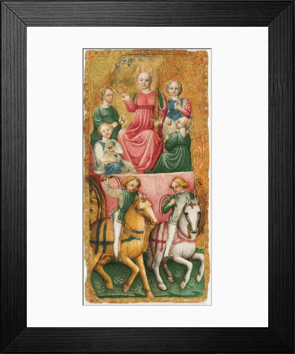 Framed Print : The Chariot Tarot Card, ca 1441. Creator: Maître du Chariot d?Issy (active 1440s) Framed Print : The Chariot Tarot Card, ca 1441. Creator: Maître du Chariot d?Issy (active 1440s)