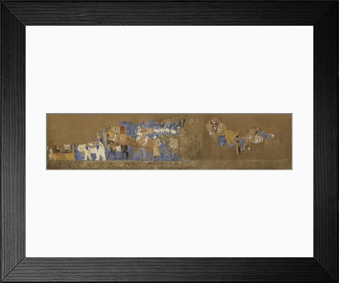 Framed Print : Afrasiab murals, South wall: Funeral procession led by King Varkhuman, Between 648 and 651. Creator: Sogdian Art Framed Print : Afrasiab murals, South wall: Funeral procession led by King Varkhuman, Between 648 and 651. Creator: Sogdian Art