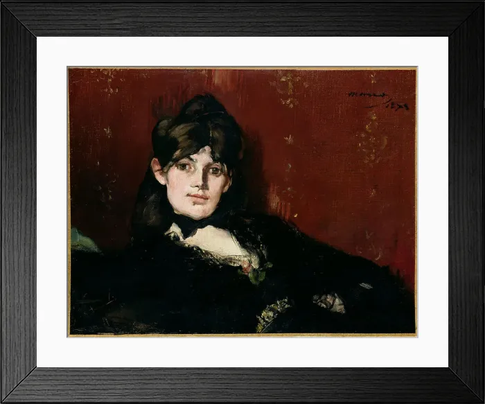 Framed Print : Portrait of Berthe Morisot, 1873. Creator: Manet, Édouard (1832-1883) Framed Print : Portrait of Berthe Morisot, 1873. Creator: Manet, Édouard (1832-1883)