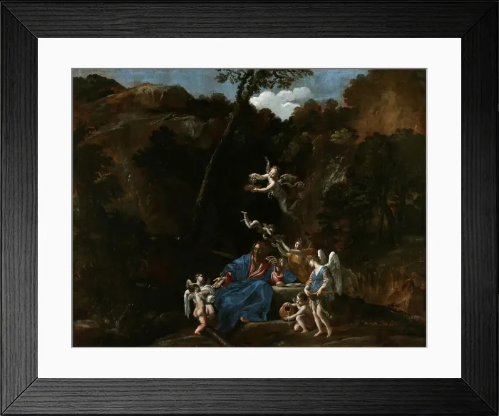 Framed Print : Jesus Tended by the Angels, c. 1617. Creator: Lanfranco, Giovanni (1582-1647) Framed Print : Jesus Tended by the Angels, c. 1617. Creator: Lanfranco, Giovanni (1582-1647)