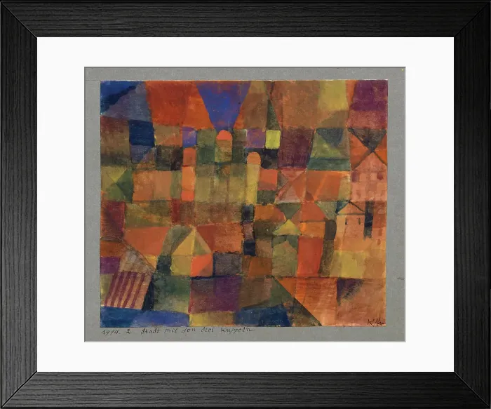 Framed Print : Town with the Three Domes, 1914. Creator: Klee, Paul (1879-1940) Framed Print : Town with the Three Domes, 1914. Creator: Klee, Paul (1879-1940)