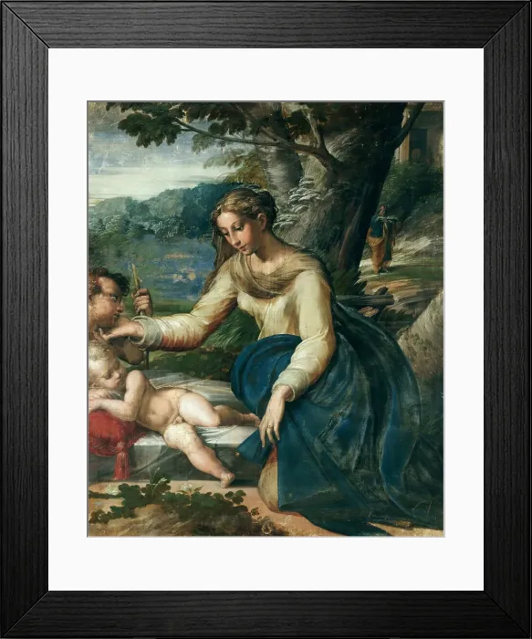 Framed Print : The Holy Family, ca 1526. Creator: Parmigianino (1503-1540) Framed Print : The Holy Family, ca 1526. Creator: Parmigianino (1503-1540)