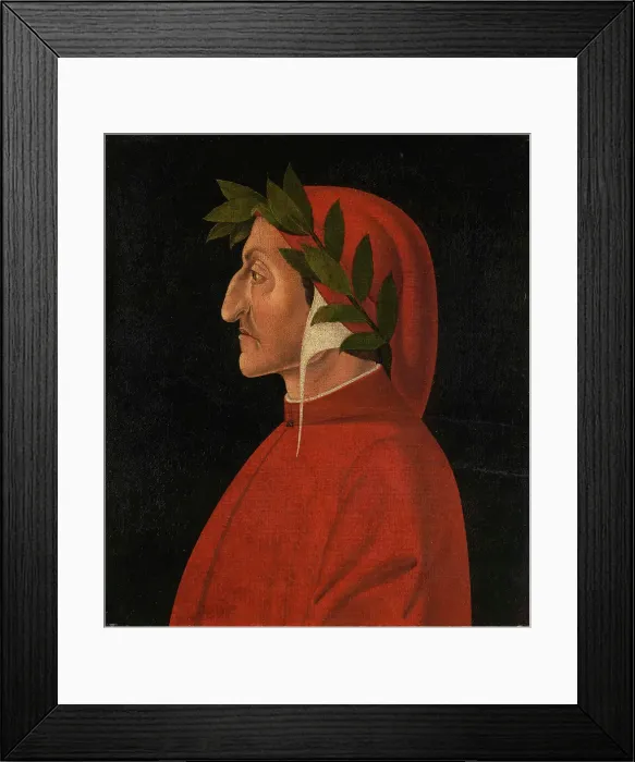 Framed Print : Portrait of Dante Alighieri (1265-1321), c. 1500. Creator: Anonymous Framed Print : Portrait of Dante Alighieri (1265-1321), c. 1500. Creator: Anonymous