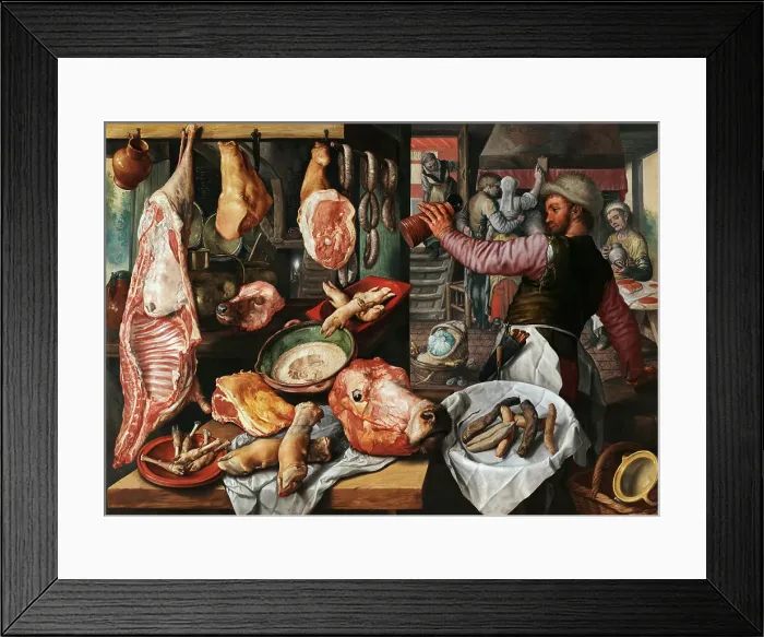 Framed Print : Butcher's Stall, 1568. Creator: Beuckelaer, Joachim (ca. 1533-1574) Framed Print : Butcher's Stall, 1568. Creator: Beuckelaer, Joachim (ca. 1533-1574)