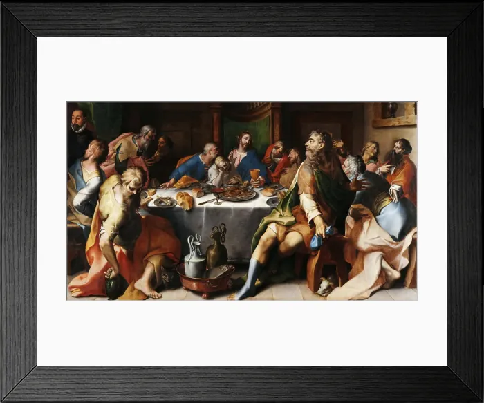Framed Print : The Last Supper, ca 1580-1582. Creator: Hendricksz (d'Errico), Dirck (Teodoro) (1544-1618)
