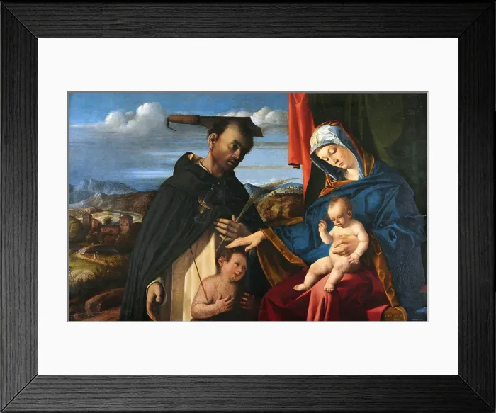 Framed Print : Madonna and Child with Saint Peter Martyr, 1503. Creator: Lotto, Lorenzo (1480-1556) Framed Print : Madonna and Child with Saint Peter Martyr, 1503. Creator: Lotto, Lorenzo (1480-1556)