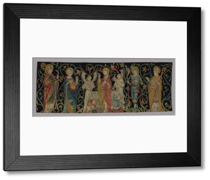 Framed Print : Altar Frontal depicting The Resurrection with Four Saints, Germany, late-15th century. Creator: Unknown Framed Print : Altar Frontal depicting The Resurrection with Four Saints, Germany, late-15th century. Creator: Unknown
