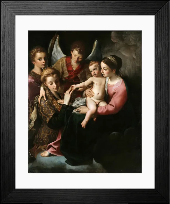 Framed Print : The Mystical Marriage of Saint Catherine, ca 1585. Creator: Carracci, Annibale (1560-1609) Framed Print : The Mystical Marriage of Saint Catherine, ca 1585. Creator: Carracci, Annibale (1560-1609)