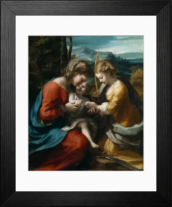 Framed Print : The Mystical Marriage of Saint Catherine, 1517-1518. Creator: Correggio (1489-1534) Framed Print : The Mystical Marriage of Saint Catherine, 1517-1518. Creator: Correggio (1489-1534)