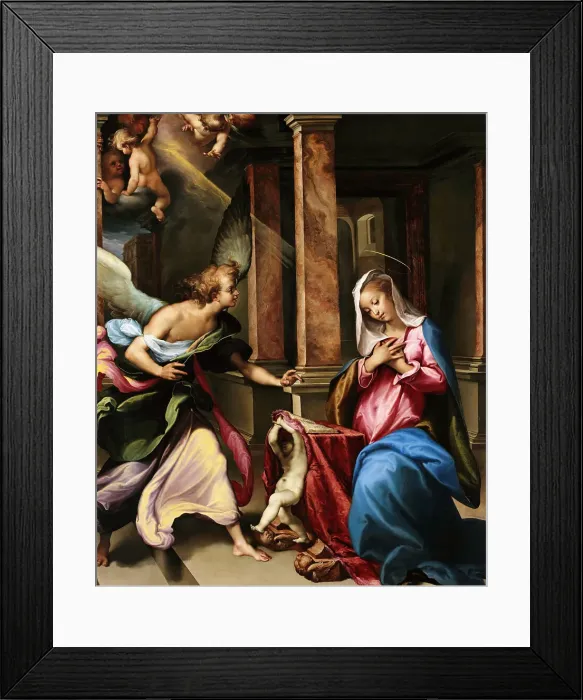 Framed Print : The Annunciation, 1596-1597. Creator: Curia, Francesco (1538-1610) Framed Print : The Annunciation, 1596-1597. Creator: Curia, Francesco (1538-1610)