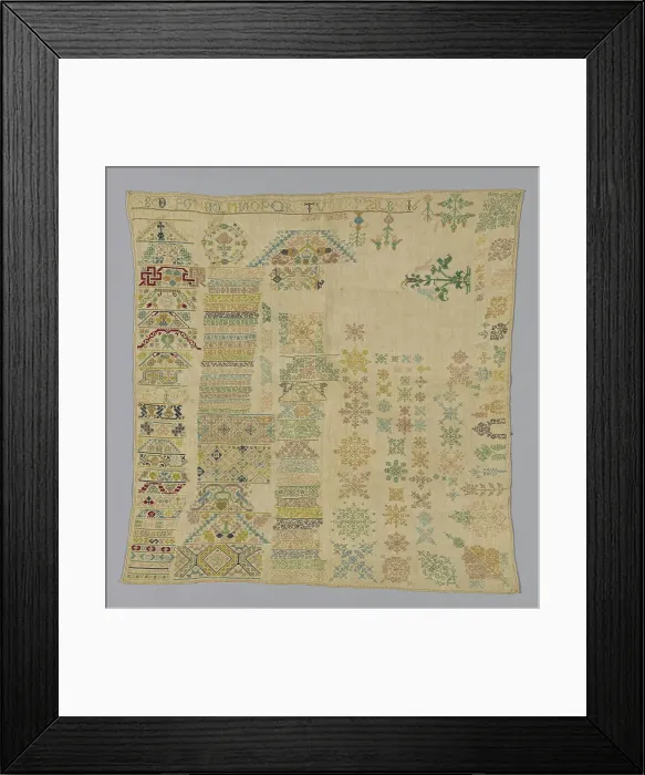 Framed Print : Sampler, Germany, 17th century. Creator: Unknown Framed Print : Sampler, Germany, 17th century. Creator: Unknown