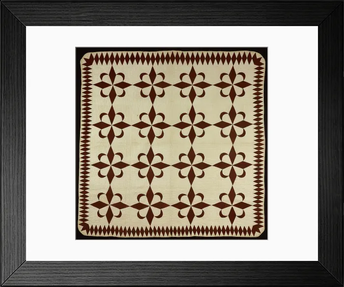 Framed Print : Bedcover ('Star and Crescent Quilt), United States, early 19th century. Creator: Unknown. Bedcover ('Star and Crescent Quilt), United States, early 19th century. Creator: Unknown Framed Print : Bedcover ('Star and Crescent Quilt), United States, early 19th century. Creator: Unknown. Bedcover ('Star and Crescent Quilt), United States, early 19th century. Creator: Unknown