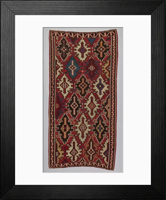 Framed Print : Shirvan Kilim, Caucasus, Last quarter 19th century. Creator: Unknown Framed Print : Shirvan Kilim, Caucasus, Last quarter 19th century. Creator: Unknown