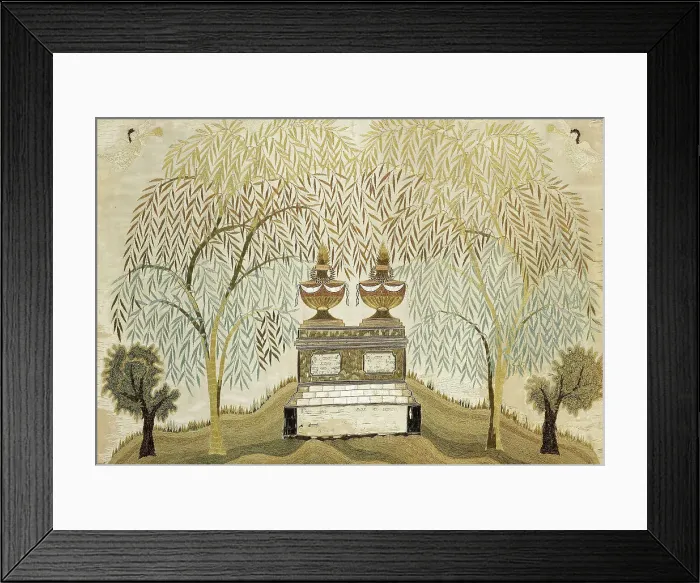 Framed Print : Mourning Sampler, Rhode Island, c. 1810. Creator: Mary Winsor Framed Print : Mourning Sampler, Rhode Island, c. 1810. Creator: Mary Winsor