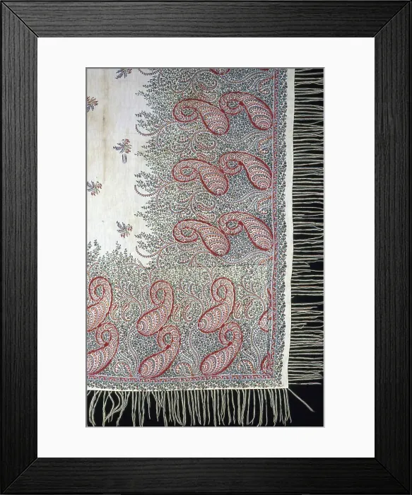 Framed Print : Square Shawl, Paisley, 1860 / 70. Creator: Unknown
