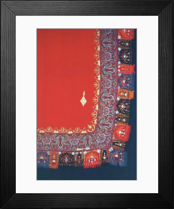 Framed Print : Square Shawl (Turnover), Paisley, 1801 / 50. Creator: Unknown Framed Print : Square Shawl (Turnover), Paisley, 1801 / 50. Creator: Unknown
