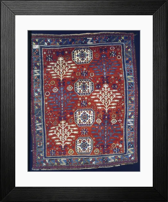 Framed Print : Garden rug, Kazakhstan, 1890. Creator: Unknown Framed Print : Garden rug, Kazakhstan, 1890. Creator: Unknown