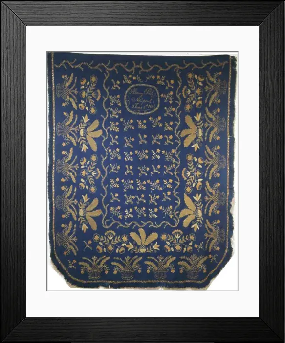 Framed Print : Bedcover, New York, 1824. Creator: Mercy Post Framed Print : Bedcover, New York, 1824. Creator: Mercy Post